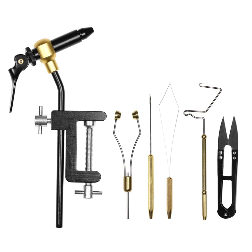 Fly Tying Tool Combo Kit Fly Tying Vise Bobbin Holder Threader Needle Whip Finisher Scissor Tie Hook Multifunction Fishing Tools-WAYBIKER