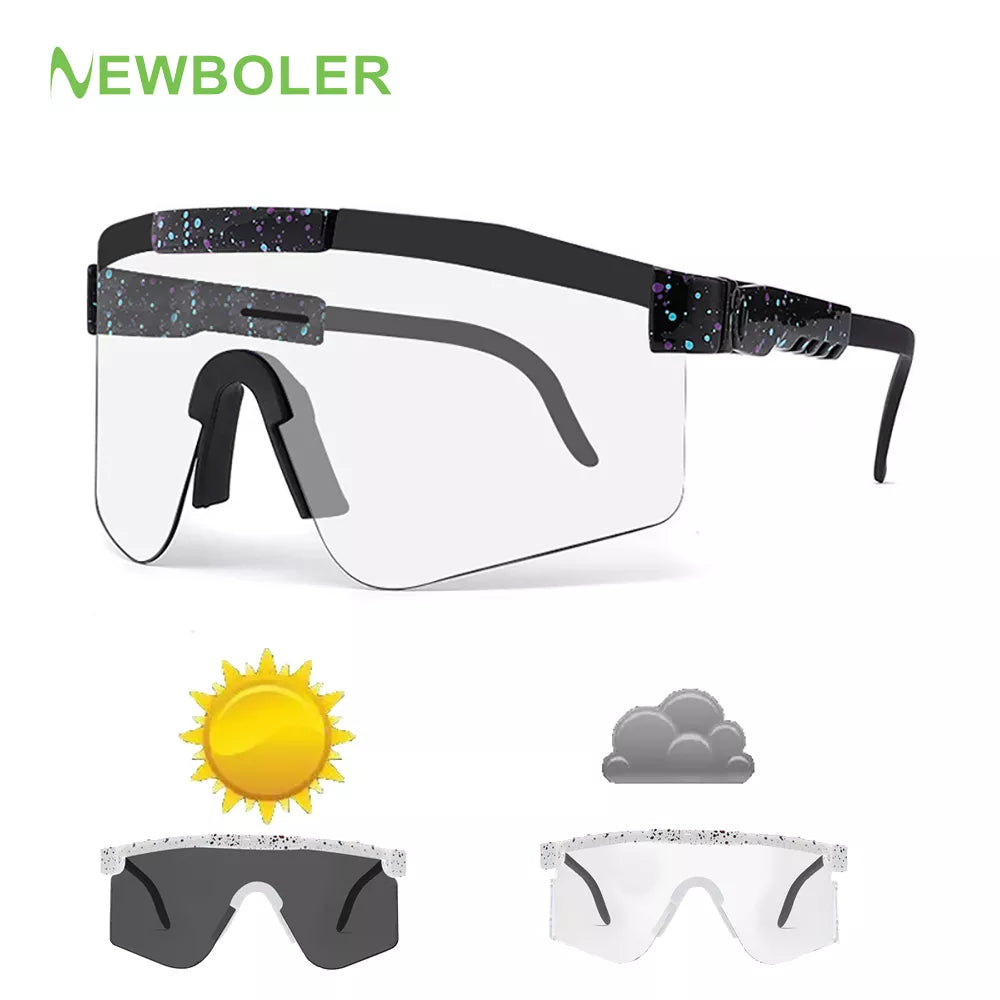 NEWBOLER 2022 Photochromic Cycling Glasses Bike Brand New Sports Sunglasses Men‘s Women Mtb Bike Eyewear Cycling Glasses-WAYBIKER