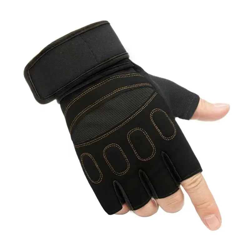 Cycling Gloves Men Fitness Weight Lifting Gloves Body Building Training Sports Exercise Gym Sport Workout Glove for Male-WAYBIKER