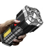 5 LED Flashlight High Power Rechargeable Waterproof Led Long-range Spotlight Battery Display COB Light Outdoor Multi-function-WAYBIKER