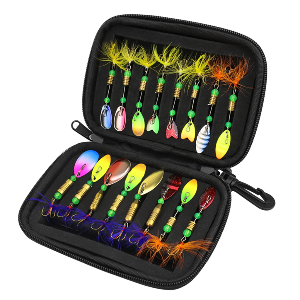 16pcs/20pcs Set Fishing Spoons Lures Metal Baits Set forCasting Spinner Fishing Bait with Storage Bag Case For Outdoor Fishing-WAYBIKER