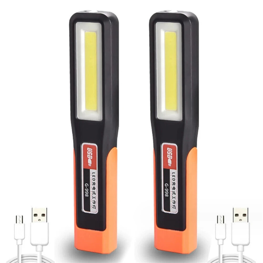 LED work light with magnet maintenance lighting flashlight Car Garage Mechanic Lamp charging COB car maintenance light with hook-WAYBIKER