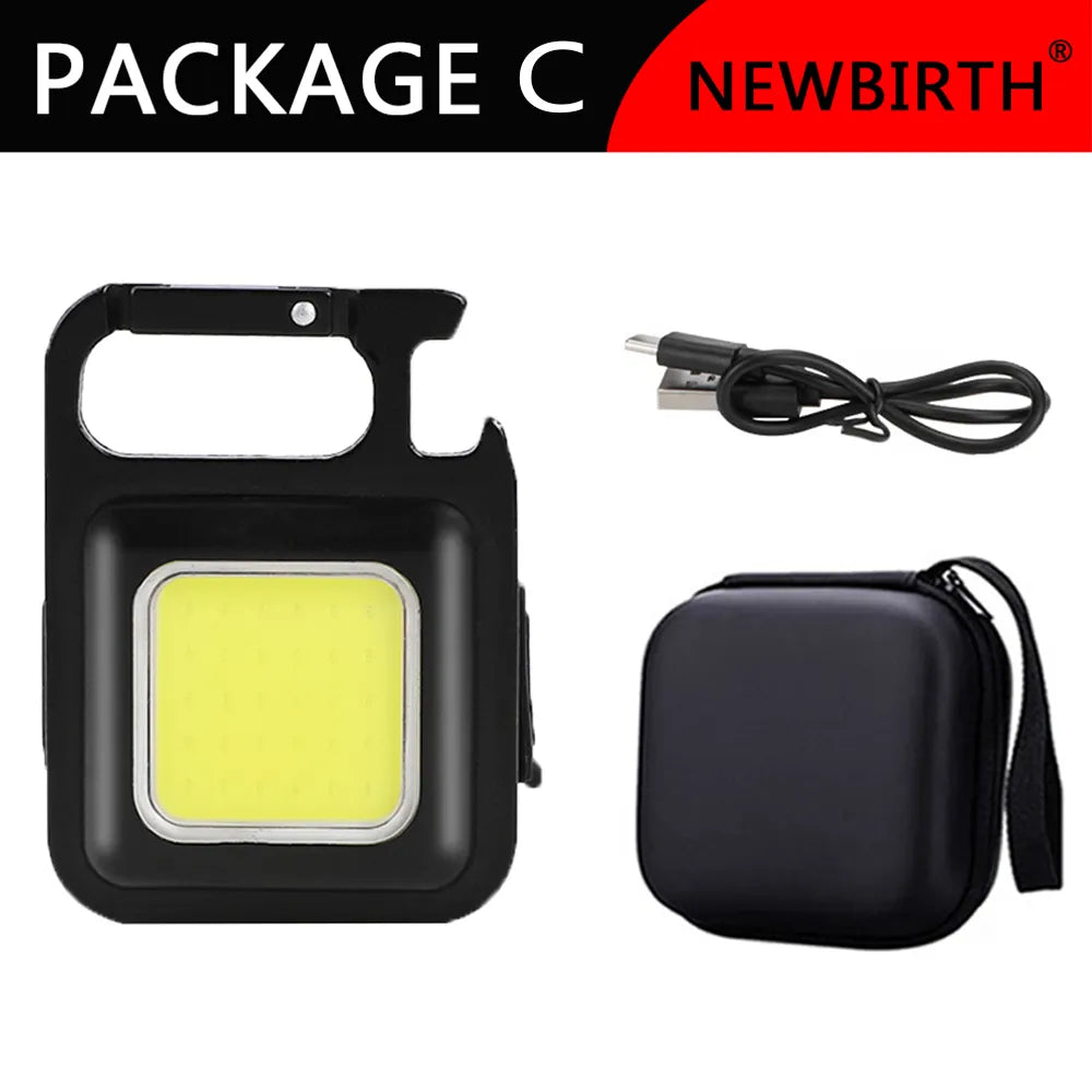 Mini LED WorkLight Portable Pocket FlashLight Keychains USB Rechargeable Outdoor Camping LIGHT Small Light Corkscrew-WAYBIKER