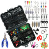 188pcs Fishing Accessories Kit with Tackle Box Pliers Jig Hooks Swivels Snaps Sinker Sliders Beads For Outdoor Fishing-WAYBIKER