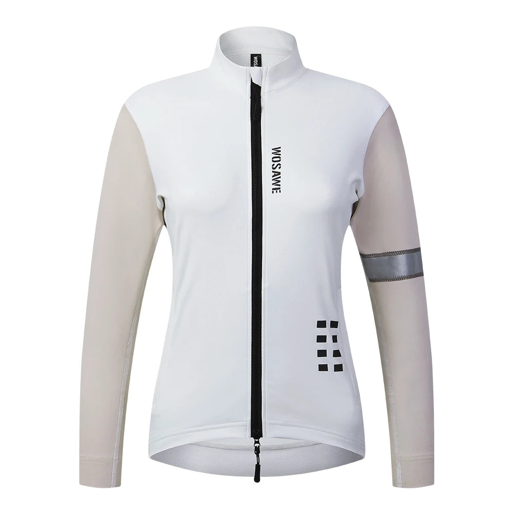 WOSAWE Women's Winter Thermal Fleece Cycling Jersey Long Sleeve Bike Jacket for Riding & Gym Ropa Ciclismo Clothings