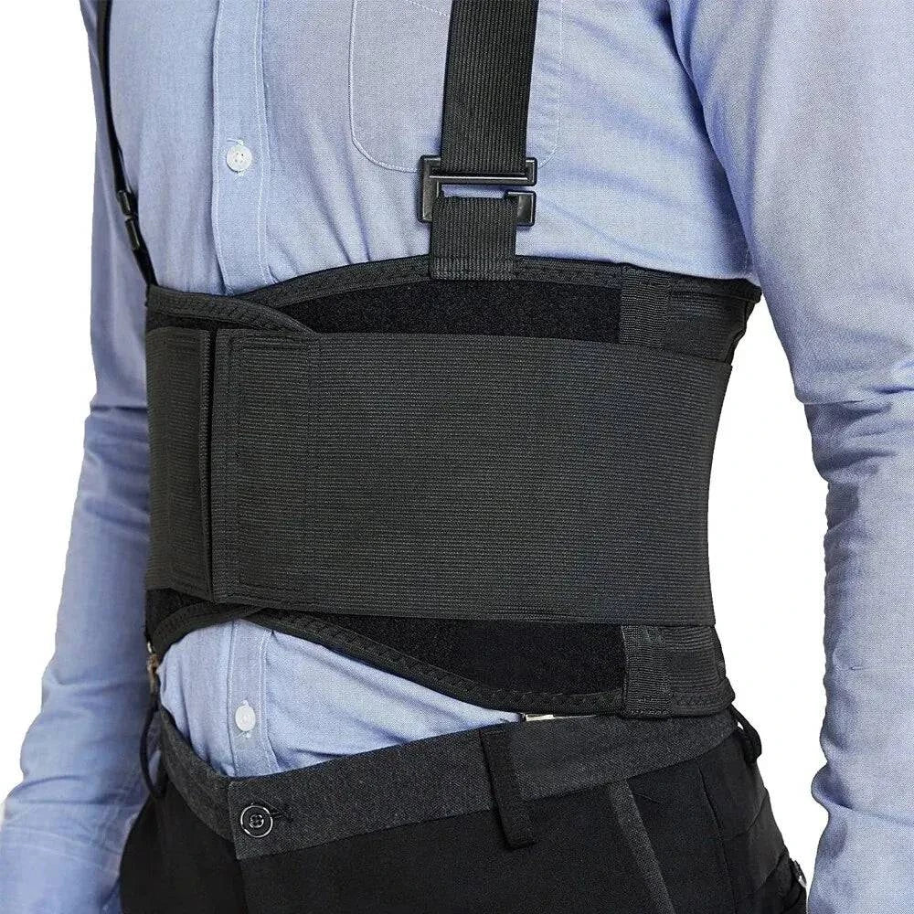 Back Brace Men Women Lumbar Support for Heavy Lifting Lower Back Support Belt with Removable Suspenders-Adjustable Back Belt-WAYBIKER