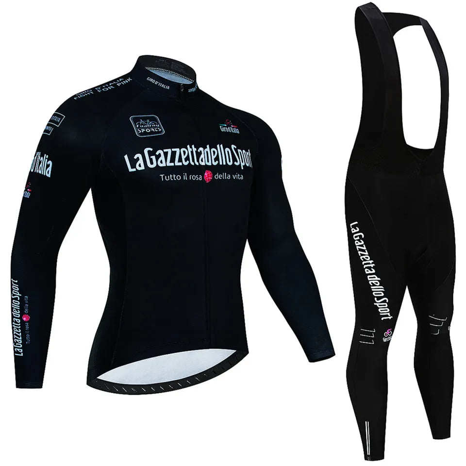 Tour De Giro D'ITAL Autumn Long Sleeve Cycling Jersey Set Bicycle Sportwear Suit Road Bike MTB Bike Wear Ropa Ciclismo Uniform-WAYBIKER
