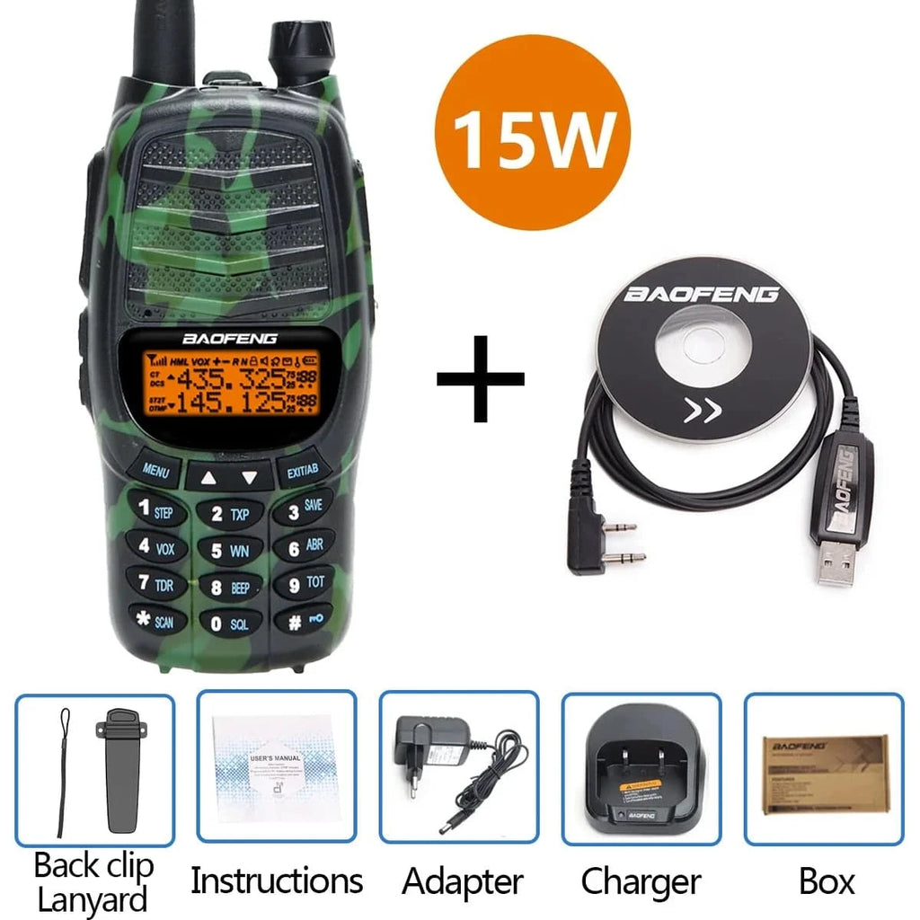 Baofeng UV-X10 15W Walkie Talkie Long Range Tri-power Dual Band USB Charger High Power Upgrade UV-5R K5  Ham Two Way Radio-WAYBIKER