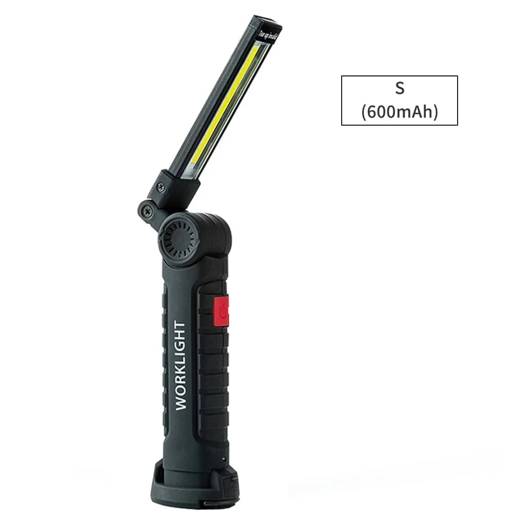 COB USB Rechargeable Handheld Torch Rotating Foldable Flashlight 5 Mode LEDs Work Light with Magnetics Base for Outdoor Camping-WAYBIKER