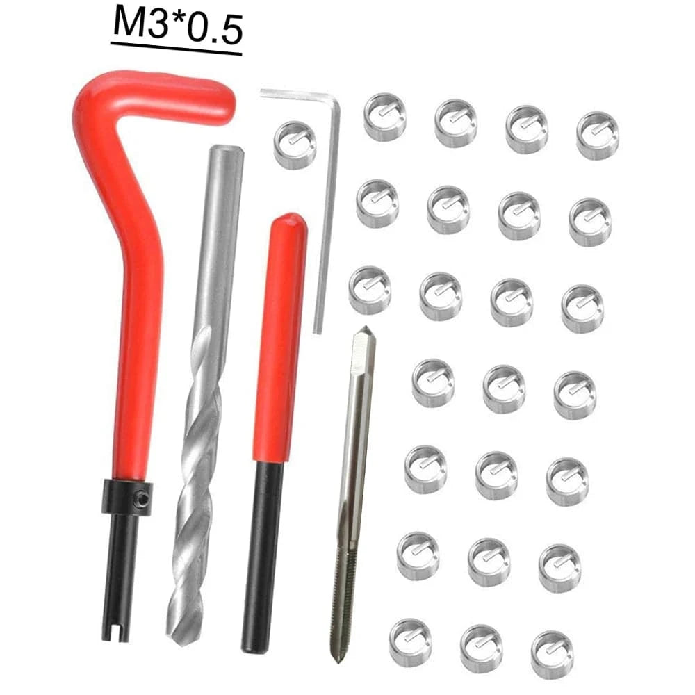 20pcs/30pcs Metric Thread Repair Insert Kit M3 M4 M7 M9 M11 Helicoil Car Pro Coil Tool 304 Stainless Steel Auto Repair Tool Bag-WAYBIKER