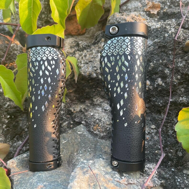 Odi Fiber Genuine Leather Bike Grip Bicycle Handlebar Cover Scooter Retro Hand Sewing Grips MTB Road Bike Cycling Accessories-WAYBIKER