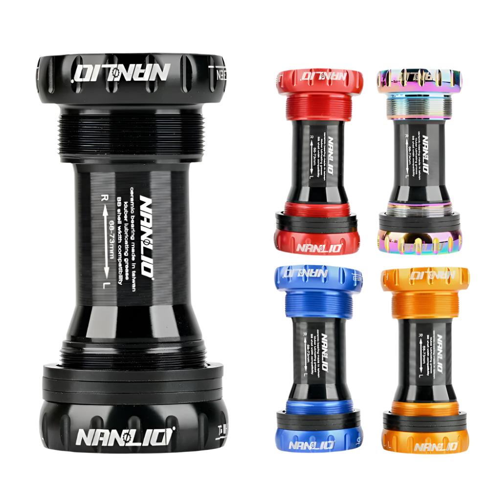 Nanlio BSA Bearing Bottom Bracket Screw Type 68/73 mm Bicycle Axis MTB Road Bike Aluminum Alloy Waterproof Crank Set Axis Parts-WAYBIKER