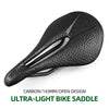 106g Ultralight Full Carbon Saddle MTB Road Bike saddle Super Leather Cushions 143 For Men Women Triathlon TT Racing Seat Parts