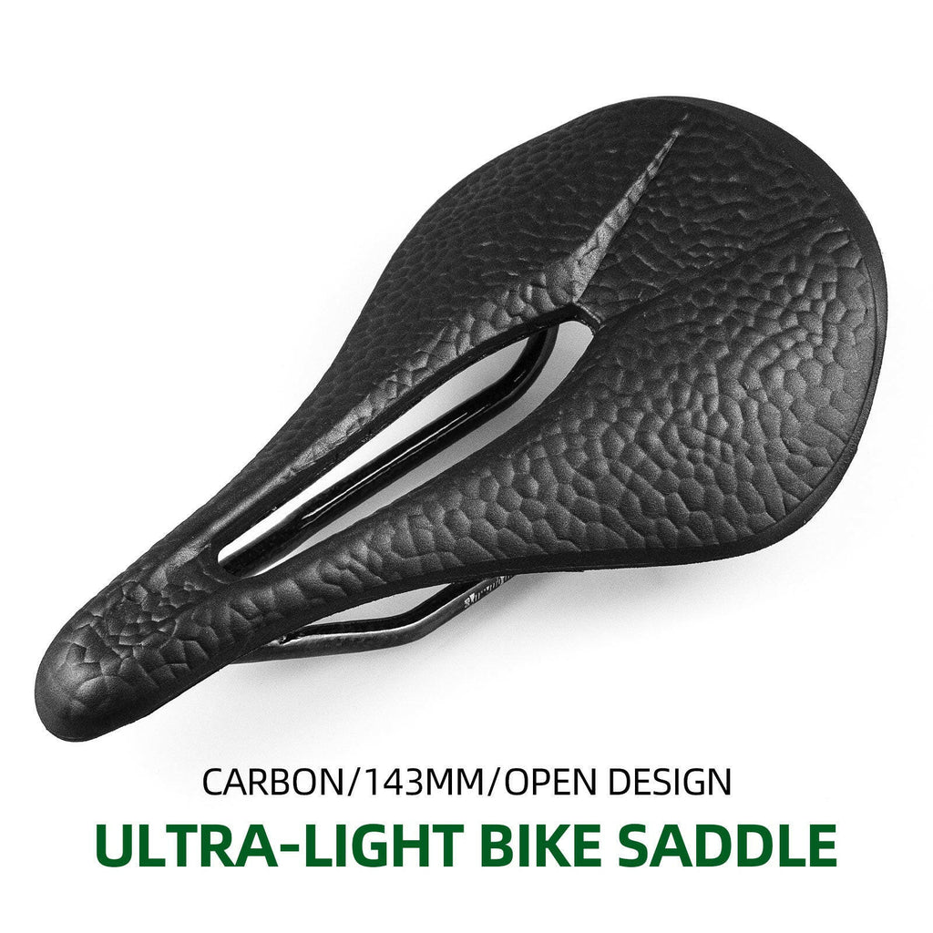 106g Ultralight Full Carbon Saddle MTB Road Bike saddle Super Leather Cushions 143 For Men Women Triathlon TT Racing Seat Parts-WAYBIKER