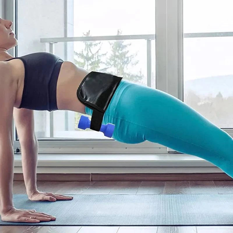 Portable Dumbbell Weight Belt PU Leather Waist Hip Workout Waistband Gym Home Core Strength Training Fitness Auxiliary Tool-WAYBIKER