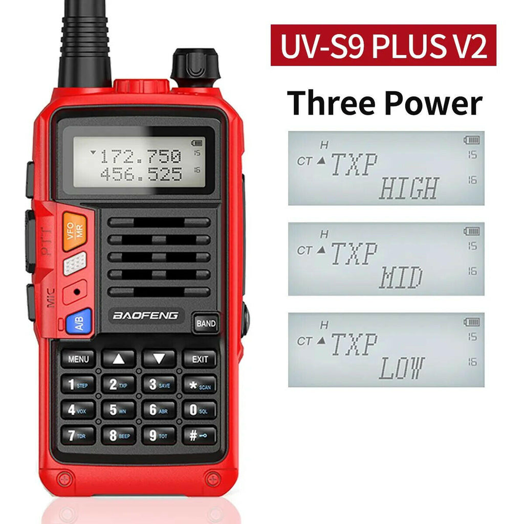 BAOFENG UV-S9 Plus V1 V2 Powerful Handheld UHF VHF Dual Band 16 KM Long Range Waterproof Walkie Talkie Ham UV-5R Two Way Radio-WAYBIKER