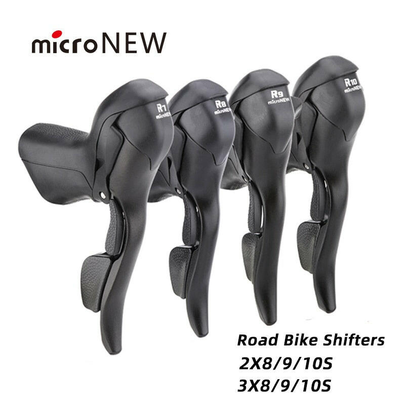MicroNEW Road Bike Shifter 3x7 3x8 3x9 3x10 Speed Brake Levers Bicycle 2x7 2x8 2x9 2x10 Speed Front Derailleur For Shimano-WAYBIKER