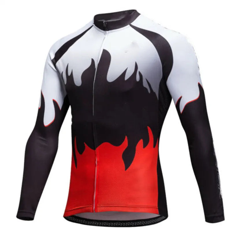 Long Sleeve Mountain Bike Shirts 2023  Autumn Men's Cycling Jerseys New Colorful Bicycle Sportswear Outdoor-WAYBIKER