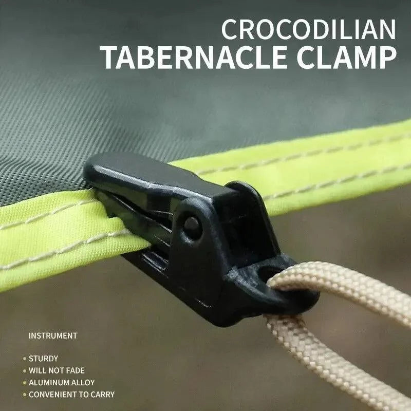 10Pcs Outdoor Tarpaulin Clips Camping Tents Awning Wind Rope Clamp Equipment Plastic Clip Buckle Fixed Jaw Grip Hook Accesorios-WAYBIKER