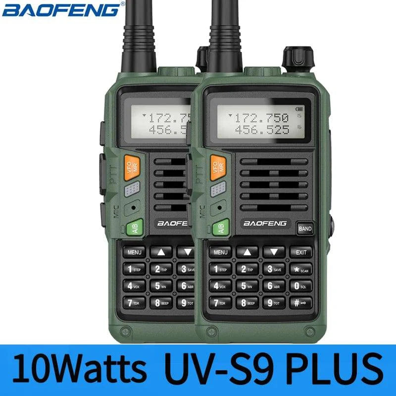 2PCS BaoFeng UV-S9 PLUS Waterproof Walkie Talkie 10W Powerful CB Radio Long Range Portable Two Way Radio set for hunting travel