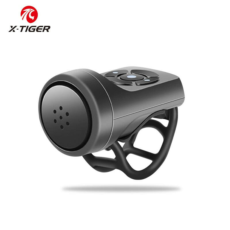 X-TIGER Bicycle Bell Horn USB Chargeable Electric Horn 4 Modes Motorcycle Bike Horn Mountain Road Cycling Anti-theft Alarm Horn-WAYBIKER