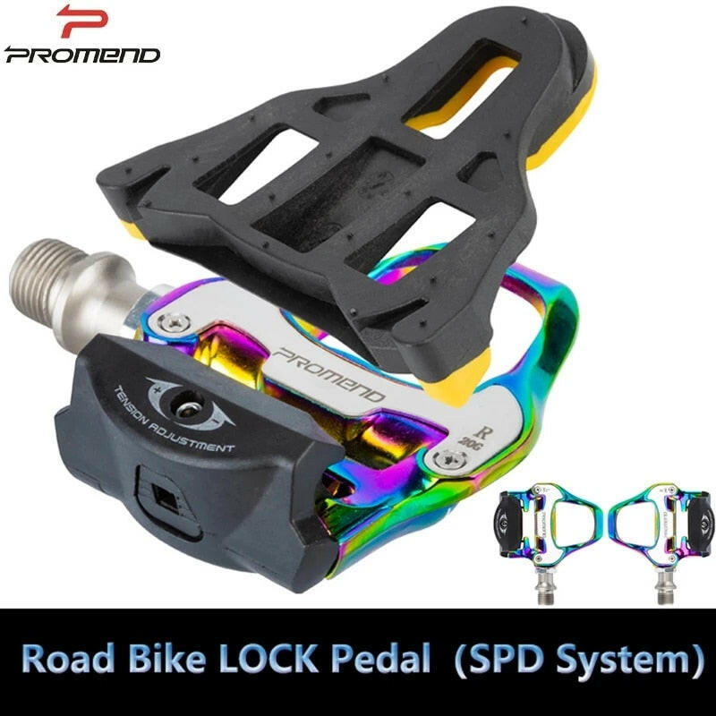 Road Bike Colorful Pedal 9/16" Ultra light aluminum alloy Professional Bicycle Racing Self-Locking Pedal SPD-SL Clipless Pedals-WAYBIKER
