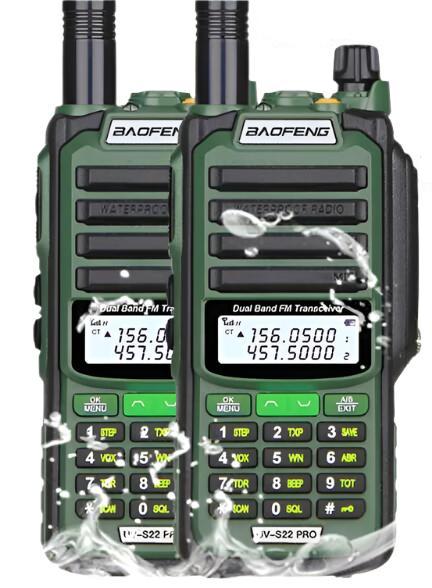 2PACK Baofeng UV-S22 PRO IP68 Waterproof Walkie Talkie Dual Band High Power CB Radio Vhf Uhf CB Ham Radio Long Upgrade UV-9R Pro-WAYBIKER