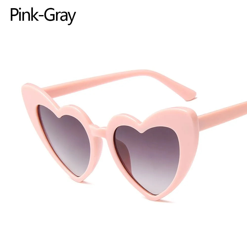 Love Heart Shaped Sunglasses Women Big Frame Fashion Cute Sexy Retro Cat Eye Vintage Sun Glasses UV400 Protection Unisex Eyewear-WAYBIKER