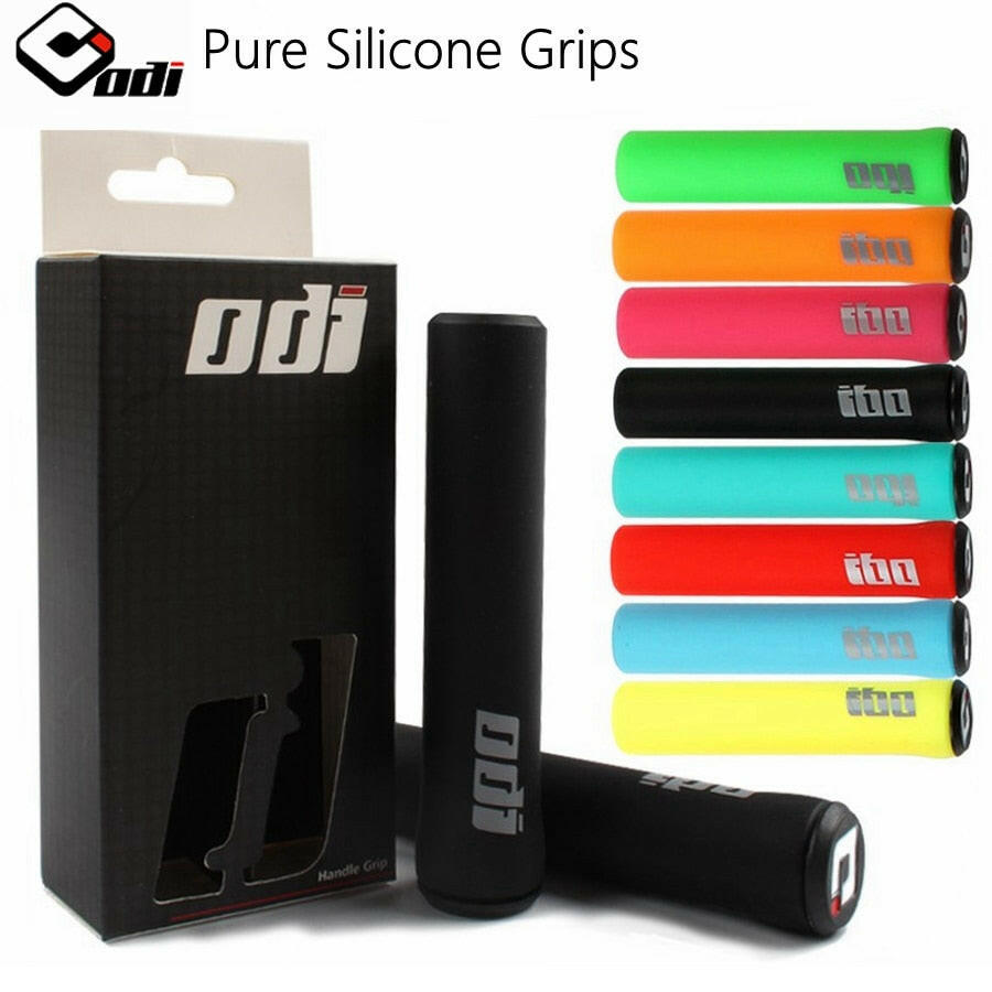 ODI MTB Bicycle Handlebar Grips Pure Silicagel Ultralight 96g Anti-skid Shock-absorbing Mountain Balance Folding Bike Soft Grip-WAYBIKER