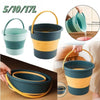 5/10L Folding Portable Bucket with Cover Car Wash Fishing Bathroom Tool Silicone Bucket Outdoor Camping Household Supplies-WAYBIKER