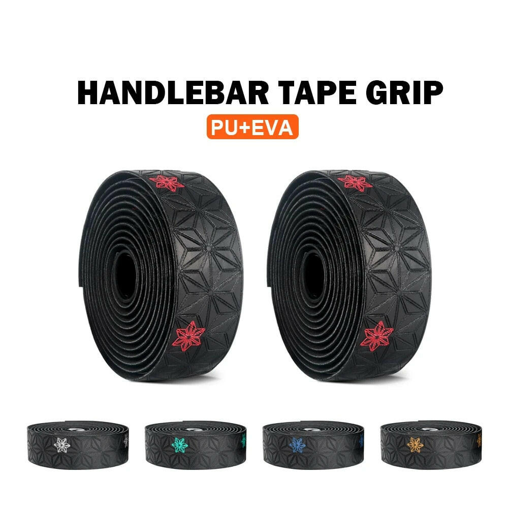 1 pair Soft Road Bike Bicycle Handlebar Cork EVA PU Bar Tape Professional Cycling Damping Anti-Vibration Wrap With 2 Bar Plug-WAYBIKER