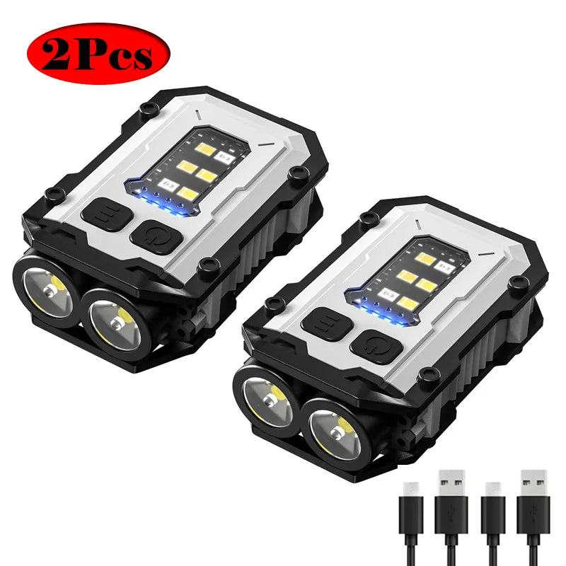 Multifunctional Mini EDC Keychain Light USB Rechargeable Flashlight With Tail Magnet Outdoor Waterproof Work Light Camping Lamp-WAYBIKER