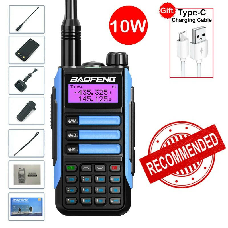 2023 Baofeng UV-16 MAX V2 Professional 10W Upgraded Of UV-5R UV-10R Walkie Talkie IP68 Waterproof Long Range Dual Band Ham Radio-WAYBIKER