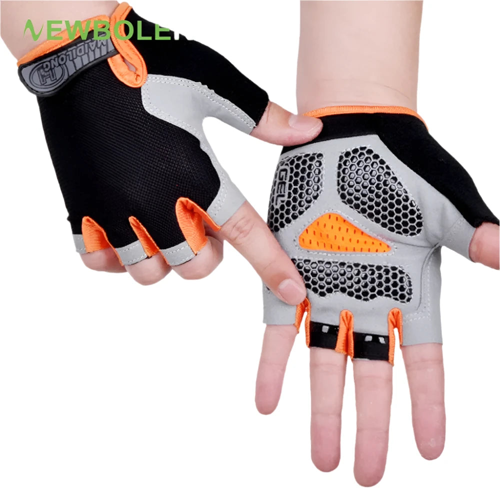 Anti Slip Shock Breathable Half Finger Gloves Breathable Cycling Gloves Fitness Gym Bodybuilding Crossfit Exercise Sports Gloves-WAYBIKER