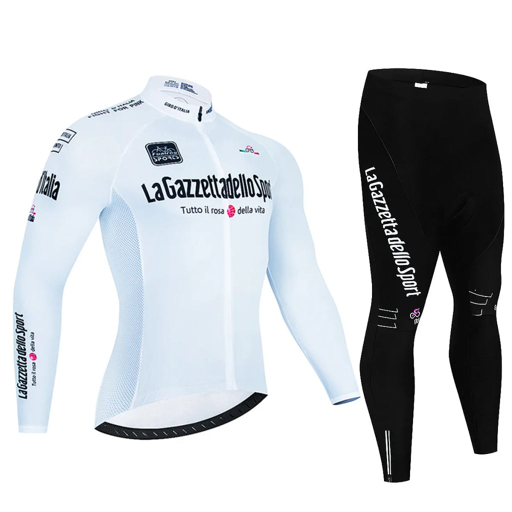 Tour De Giro D'ITAL Autumn Long Sleeve Cycling Jersey Set Bicycle Sportwear Suit Road Bike MTB Bike Wear Ropa Ciclismo Uniform-WAYBIKER