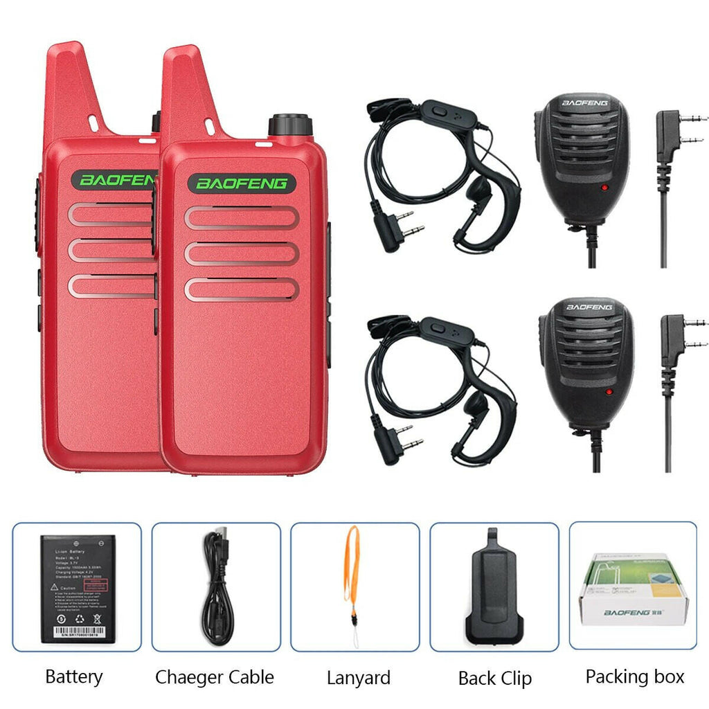 2PCS Baofeng BF-T20 5W Portable Mini Walkie Talkie VOX Charging USB For BF-C9 BF-888S KD-C1 Two Way Radio  Hotel Hunting-WAYBIKER