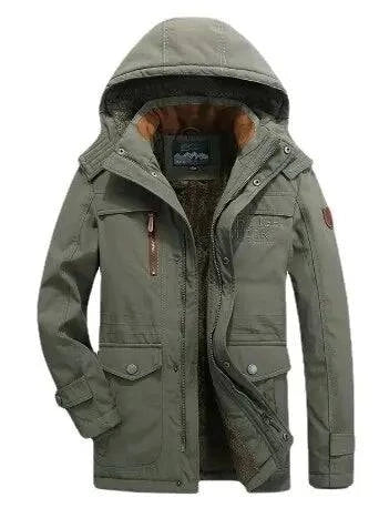 Plus Size 6XL Winter Men Warm Thick Fleece Parkas Men Windproof Hooded Military Jacket Coat Men High Quality Casual Jacket Male-WAYBIKER