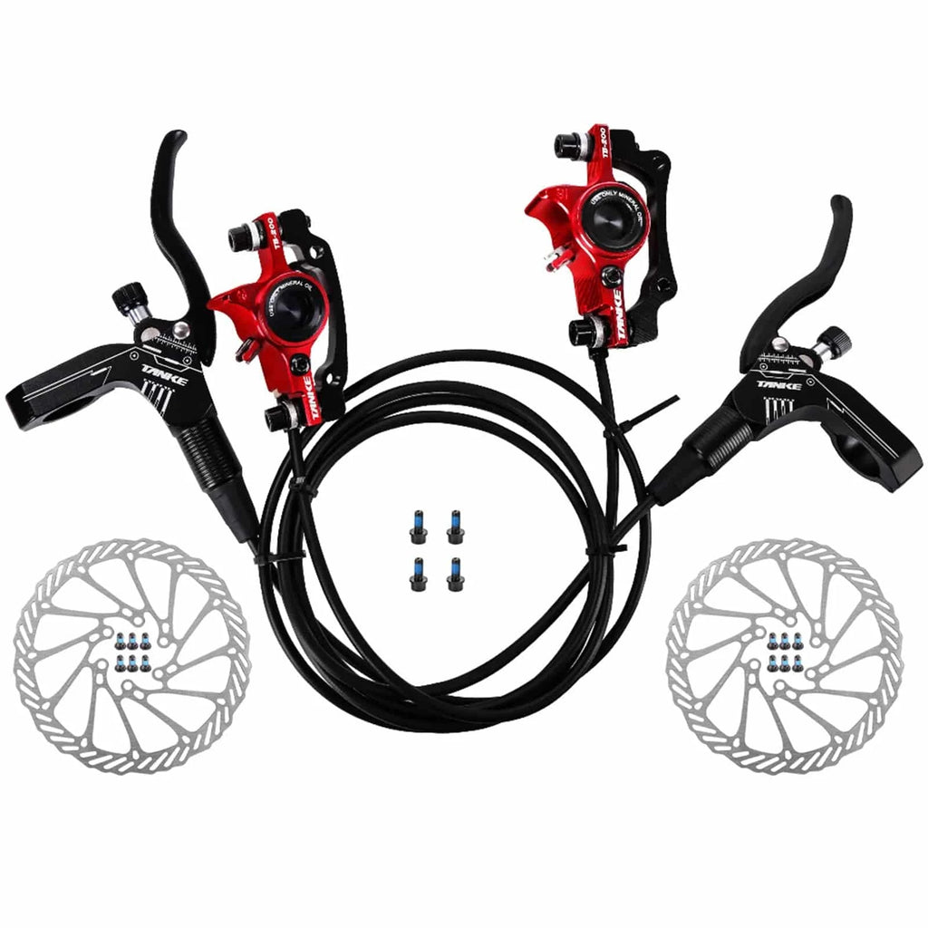 Bicycle Hydraulic Disc Brakes Front Rear Calipers Set for MTB Mountain Bike Left Right Brake Lever Kit with 160mm Disc Rotor-WAYBIKER