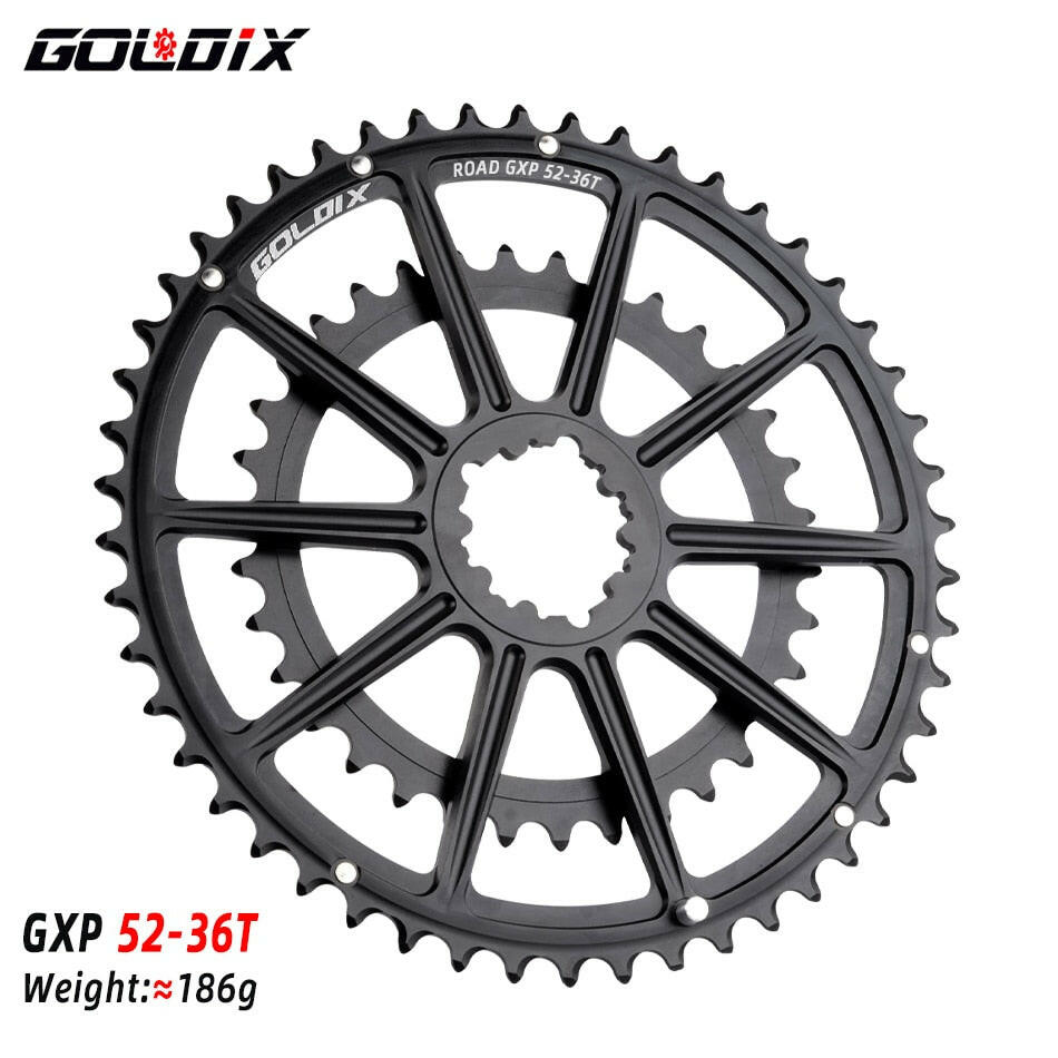 GOLDIX GXP Direct Installation Double Chainring 7075 Al Alloy Material CNC Hollow Cutting for 20/22 Speed Road Bike Crankset-WAYBIKER
