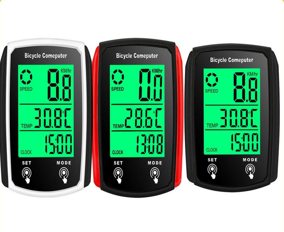 Wired Bike Computer 19 Functions Touch Bike Speedometer Odometer Waterproof Bicycle Computer with Backlight-WAYBIKER