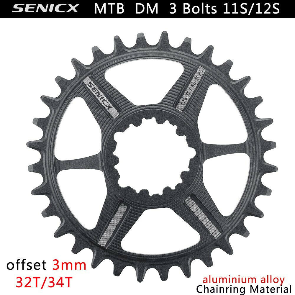 SENICX 10s 11s 12s Chainrings,7075AL CNC, offset 3mm/6MM, MTB Chainwheels, for GXP Direct Mount Crank, compatible Eagle-WAYBIKER