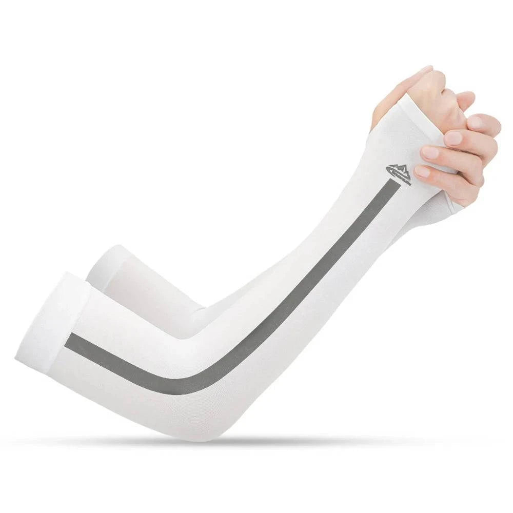 Outdoor Arm Sleeves UV Sun Protective Gloved Cooling Sleeves for Hiking Cycling Climbing Fishing Driving Sports Traveling-WAYBIKER