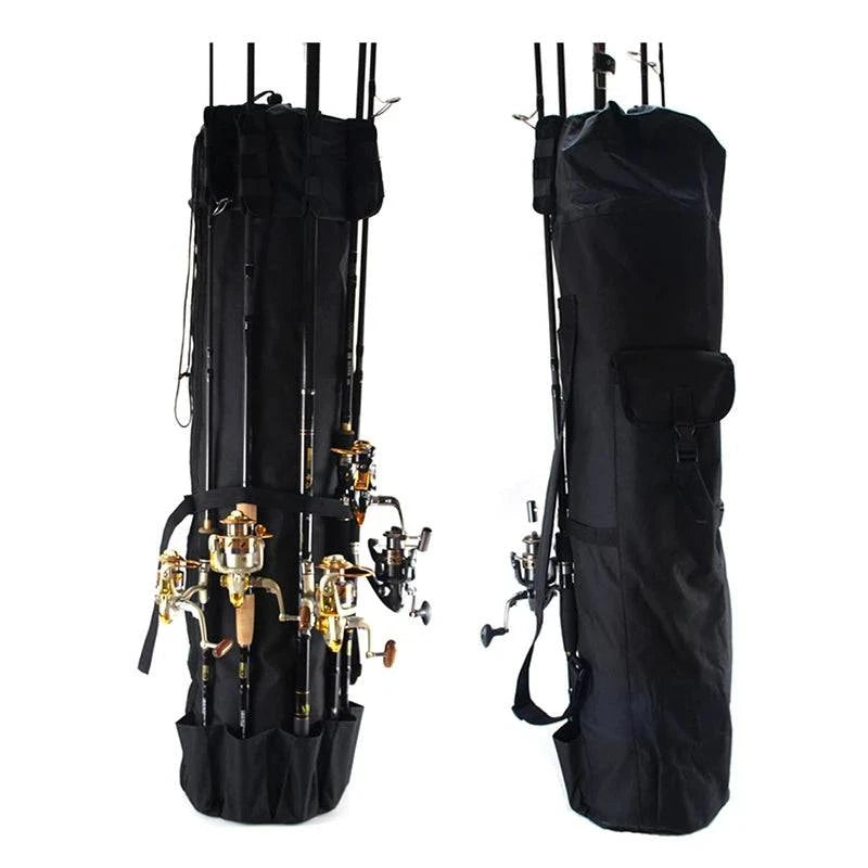 Fishing Bag Portable Folding Fishing Rod Reel Bag Fishing Pole Gear Tackle Tool Carry Case Carrier Travel Storage Bag Organizer-WAYBIKER