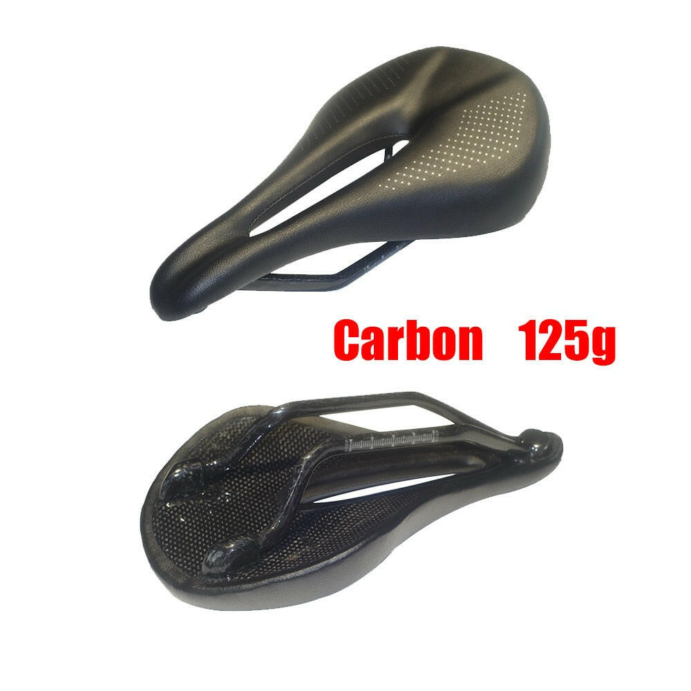 Lightweight Carbon Saddle MTB Road Bike Cycling Saddle Super Light Leather Carbon Cushions-WAYBIKER
