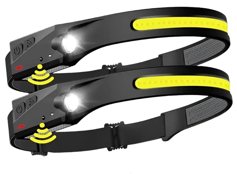 LED Headlamp Sensor Headlight With Built-in Battery Head Flashlight USB Rechargeable Work Light Head Lamp Super Bright Torch-WAYBIKER