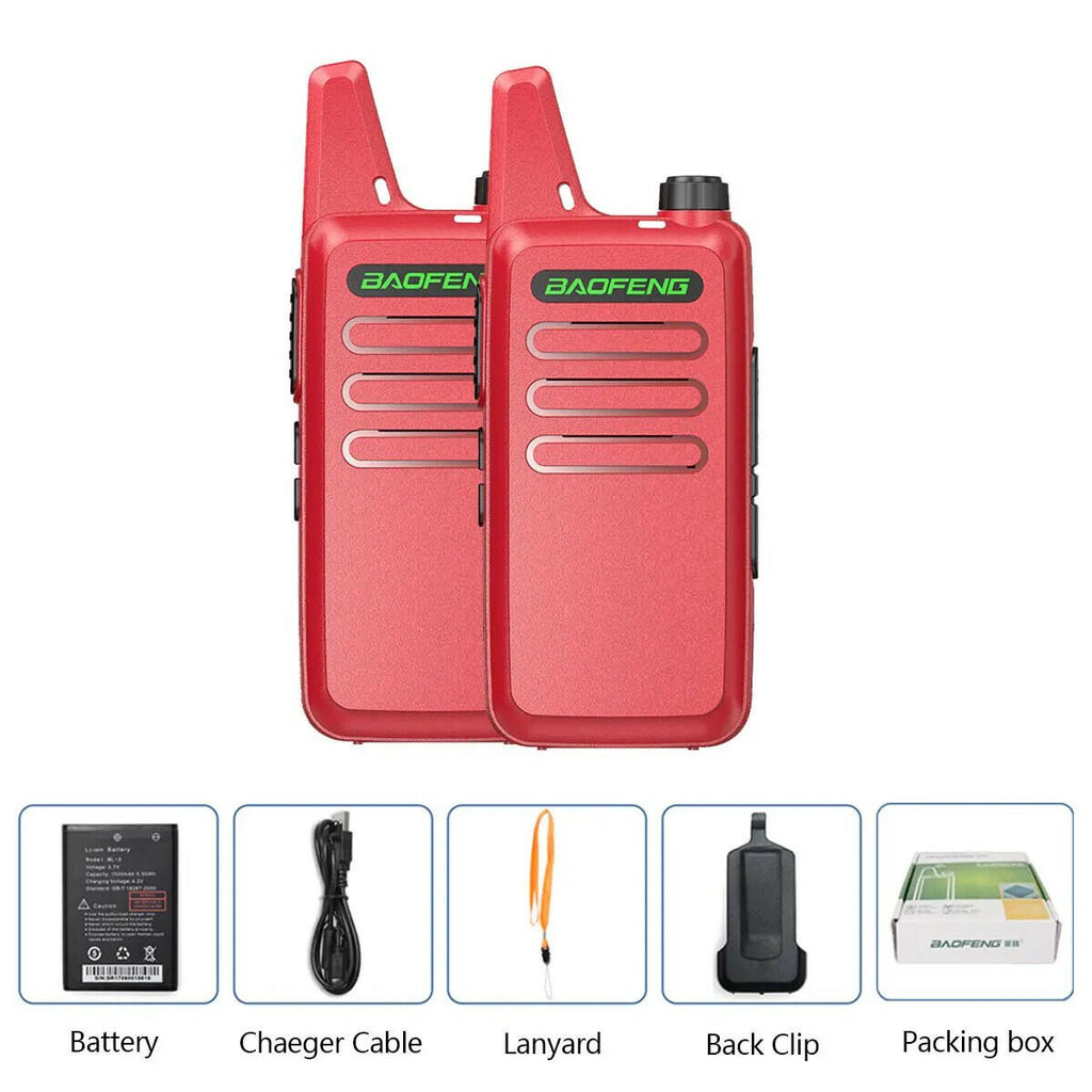 2PCS Baofeng BF-T20 5W Portable Mini Walkie Talkie VOX Charging USB For BF-C9 BF-888S KD-C1 Two Way Radio  Hotel Hunting-WAYBIKER