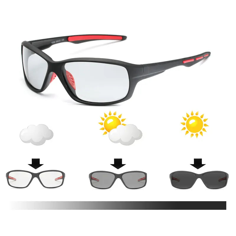 Sport Color-changing Lenses Photochromic Polarized Glasses Bicycle MTB Riding Fishing Cycling Sunglasses Outdoor Equipment-WAYBIKER