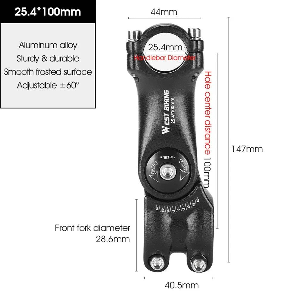 Adjustable Bicycle Handlebar Stem Variable 60 Degree Angle Aluminum Alloy Bike Handlebar Riser Road Bike Front Fork Stem Adapter-WAYBIKER