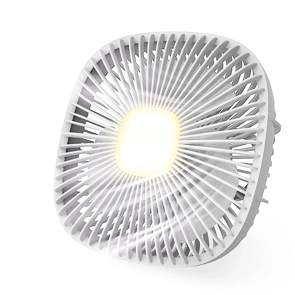 USB Rechargeable Camping Fan 4 Speeds Hanging Fan with LED Light 360 Degree Rotation Hand Fans For Outdoor Camping Office 2022-WAYBIKER