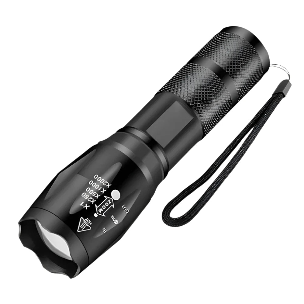 High Power Led Flashlights Camping Torch 5 Lighting Modes Aluminum Alloy Zoomable Light Waterproof Material Use 3 AAA Batteries-WAYBIKER